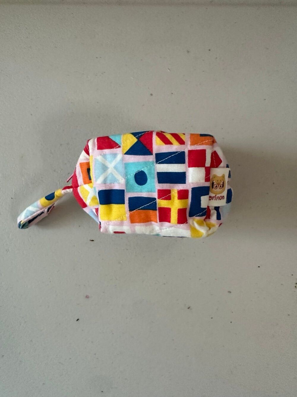 Erimon Handmade Novelty Geometric Nautical Maritime Flags Pattern Cube Pouch